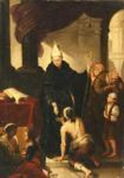 Charity Of St. Thomas Of Villanueva Oil Painting by Bartolome Esteban Murillo