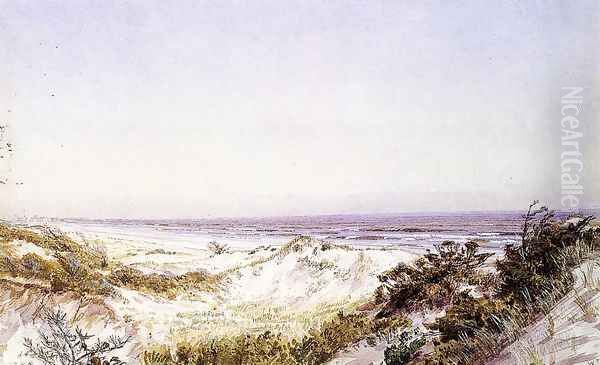 Atlantic City - Beach Dunes and Grass Oil Painting by William Trost Richards