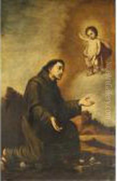 The Christ Child Appearing To Saint Anthony Oil Painting by Bartolome Esteban Murillo