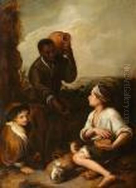 Three Boys Oil Painting by Bartolome Esteban Murillo