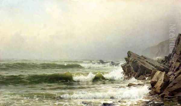 A Misty Morning on the Channel Coast, England Oil Painting by William Trost Richards