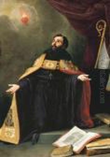 Saint Augustine In Ecstasy Oil Painting by Bartolome Esteban Murillo