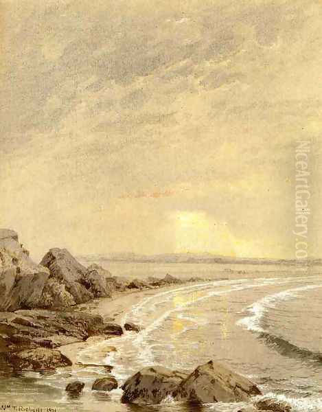 Breaking Sun, Rhode Island Coast Oil Painting by William Trost Richards