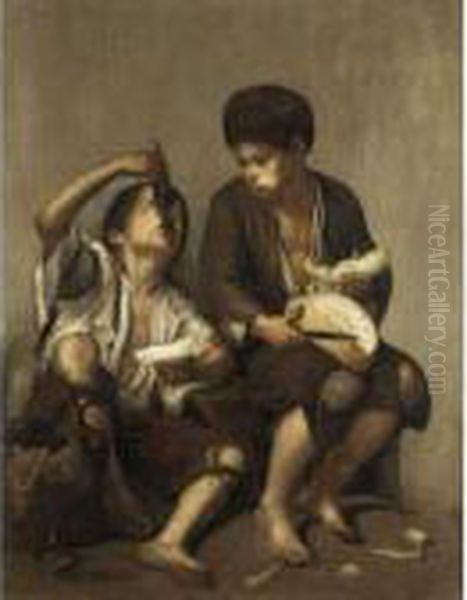 A Street Scene With Urchins Eating Grapes And A Melon Oil Painting by Bartolome Esteban Murillo