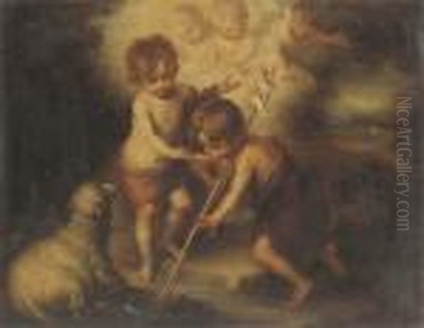 The Infant Christ And The Infant Saint John The Baptist Oil Painting by Bartolome Esteban Murillo