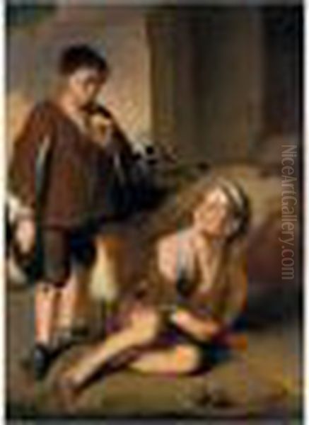 Street Urchins Oil Painting by Bartolome Esteban Murillo