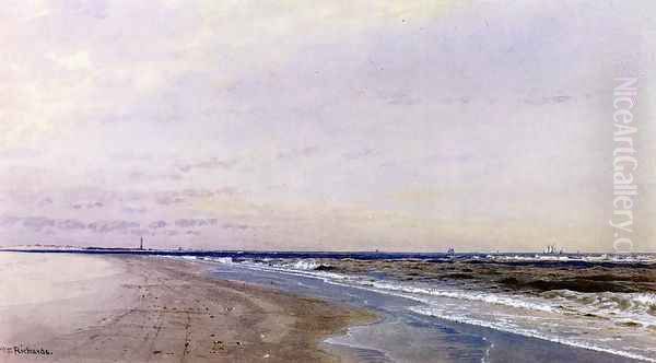 Abescon Light, Atlantic City, NJ Oil Painting by William Trost Richards