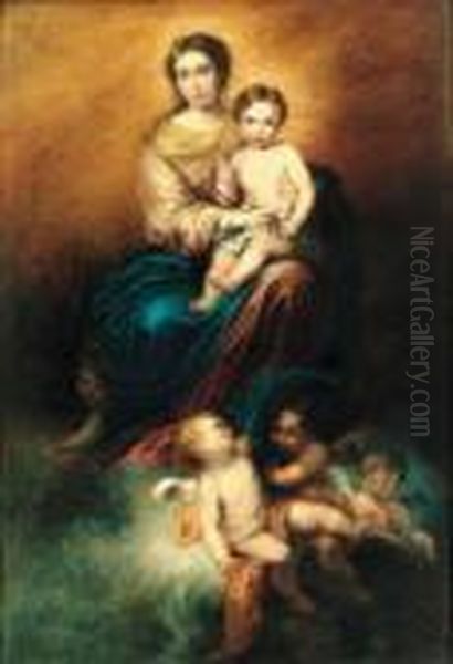 The Virgin And Child In Glory Oil Painting by Bartolome Esteban Murillo