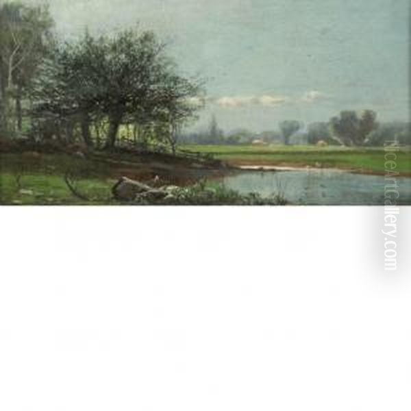 River Landscape Oil Painting by John Francis Murphy