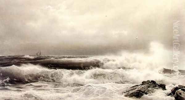 A Storm Oil Painting by William Trost Richards