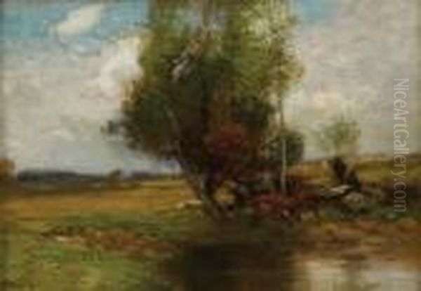 Autumn Landscape Oil Painting by John Francis Murphy