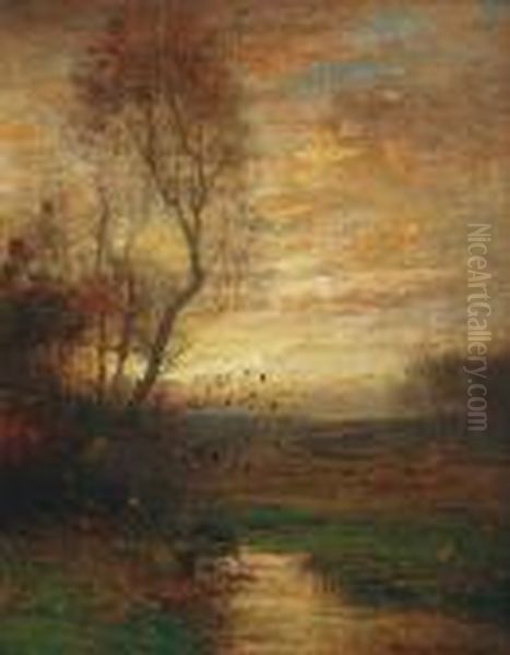 Sunset Arkville Oil Painting by John Francis Murphy