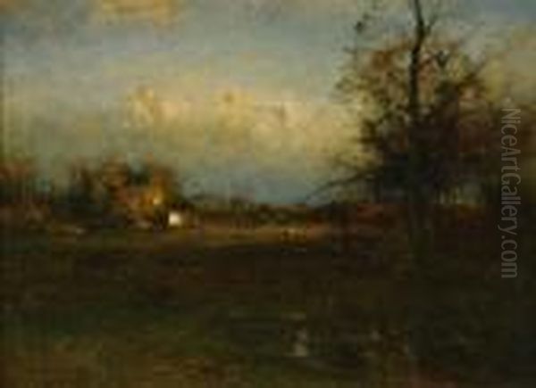 Late Autumn Afternoon Oil Painting by John Francis Murphy