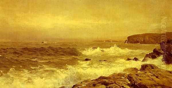 Rocky Sea Coast Oil Painting by William Trost Richards