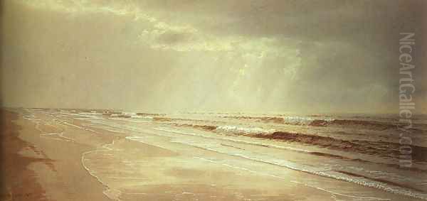 Beach With Sun Drawing Water 1872 Oil Painting by William Trost Richards