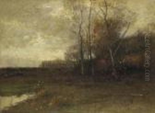 October Afternoon Oil Painting by John Francis Murphy