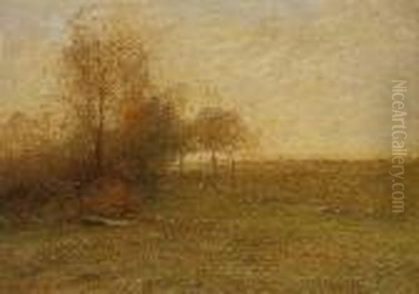 Paysage Au Feu De Broussailles Oil Painting by John Francis Murphy