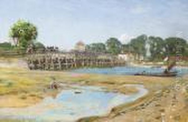 Old Shoreham Oil Painting by David Murray