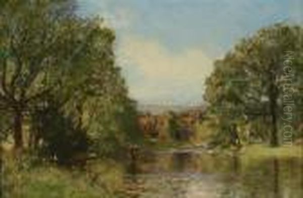 Fly Fishing In Spring Oil Painting by David Murray