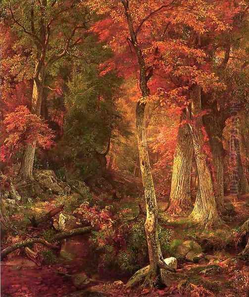 Forest Interior in Autumn Oil Painting by William Trost Richards