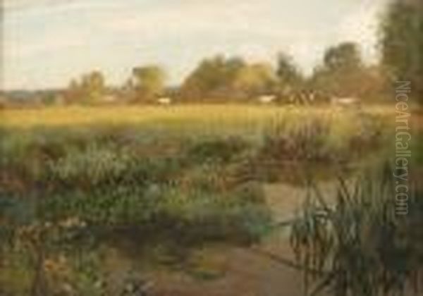 Landscape In Hampshire Oil Painting by David Murray