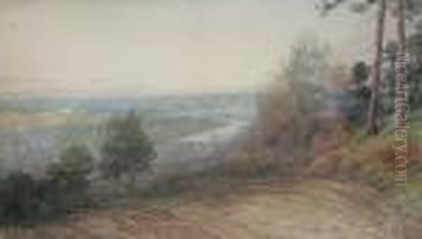 A Prospect Of Perth From Kinnoull Hill Oil Painting by David Murray