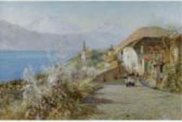 The Pilgrims' Path: Sacro Monte D'orta Oil Painting by David Murray