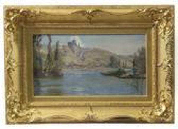 'on The Seine', Oil, Signed, Canvas, 1 Oil Painting by David Murray