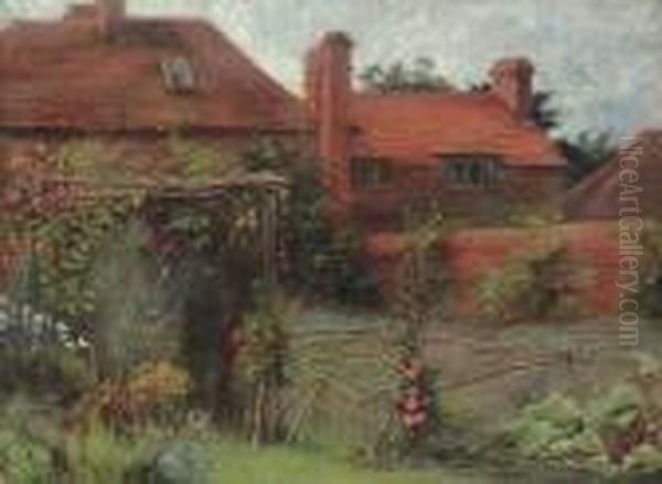 The Kitchen Garden, The Manor Farm, Ashmansworth, Hampshire Oil Painting by David Murray