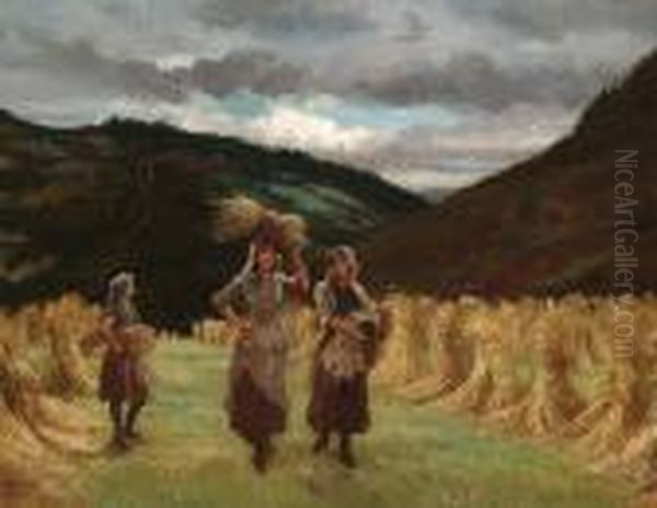 Harvesters Oil Painting by David Murray