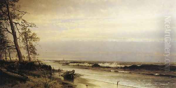 Atlantic City Shoreline Oil Painting by William Trost Richards