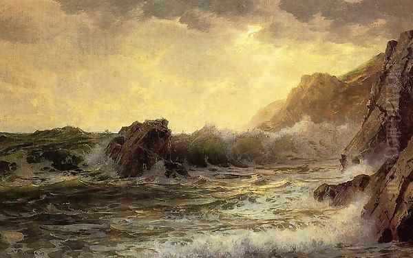 Breaking Waves Oil Painting by William Trost Richards