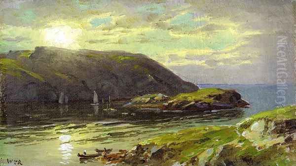 The Harbor at Monhegan Oil Painting by William Trost Richards