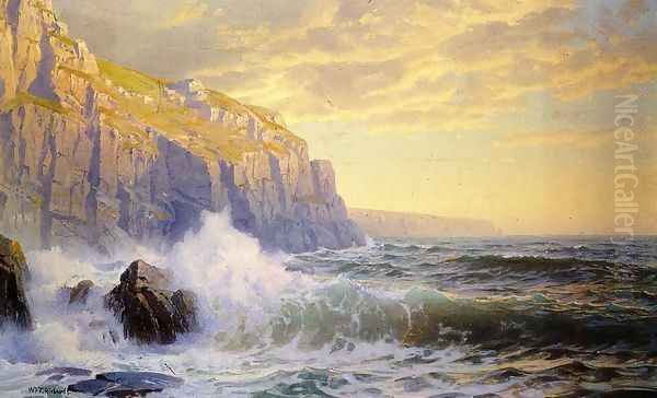 Cornish Headlands Oil Painting by William Trost Richards