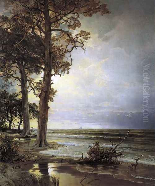 Near Atlantic City, New Jersey Oil Painting by William Trost Richards