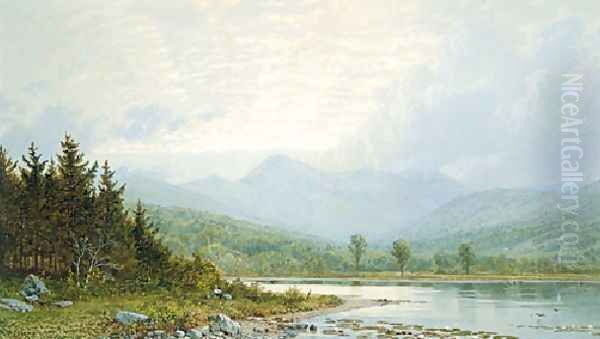 Sunset On Mount Chocorua New Hampshire Oil Painting by William Trost Richards