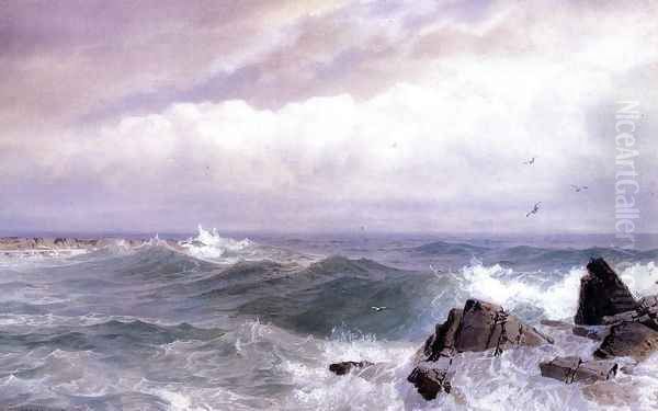 Gull Rock, Newport, Rhode Island Oil Painting by William Trost Richards