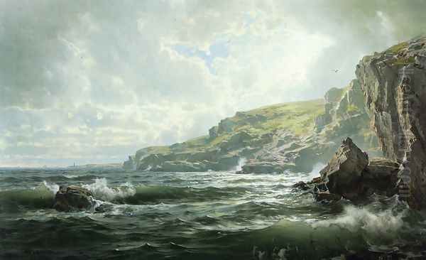 Crashing Waves Oil Painting by William Trost Richards