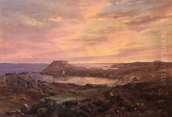 Old Fort at Conanicut, Rhode Island Oil Painting by William Trost Richards