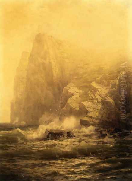 Rocky Coast Oil Painting by William Trost Richards