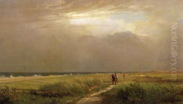 Men on the Shore Oil Painting by William Trost Richards