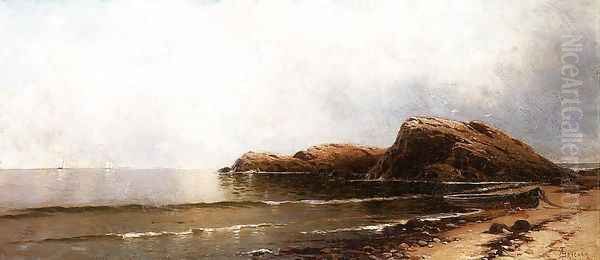 Rocky Seacoast Oil Painting by William Trost Richards