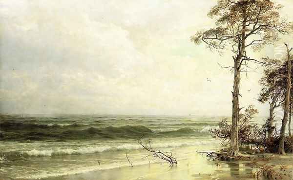 Cedars on the Shore Near Atlantic City Oil Painting by William Trost Richards