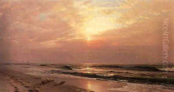 Seascape at Sunset Oil Painting by William Trost Richards