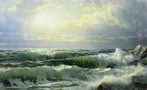 Breaking Waves II Oil Painting by William Trost Richards