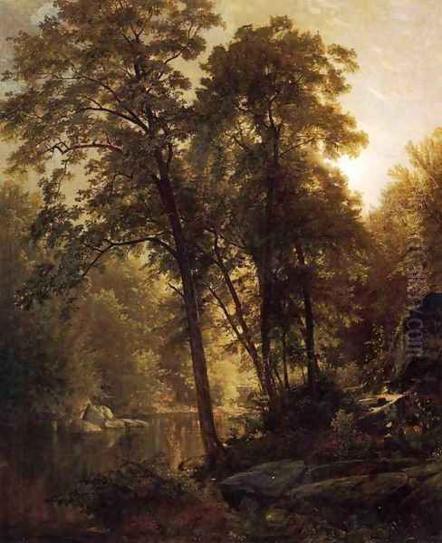 On the Wissahickon Oil Painting by William Trost Richards