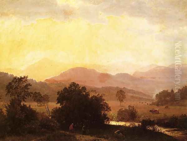 View of the Adirondacks Oil Painting by William Trost Richards