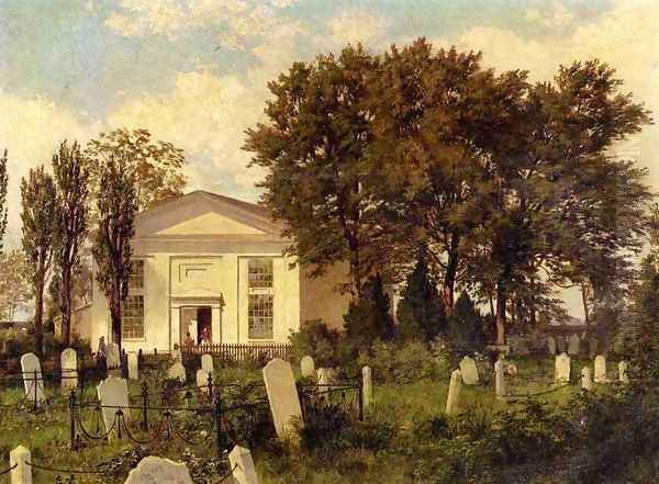 The Roxborough Baptist Church Oil Painting by William Trost Richards