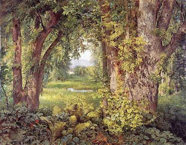 Into the Woods Oil Painting by William Trost Richards