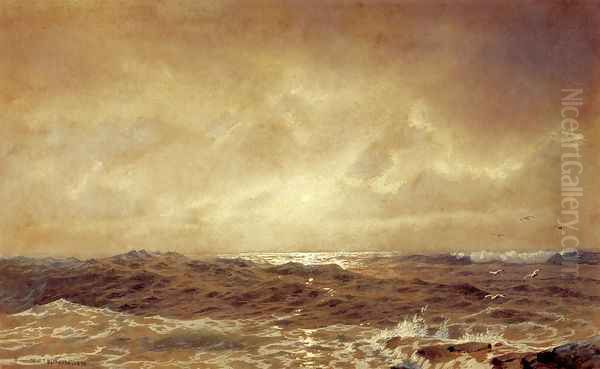 Rocks and Sea Oil Painting by William Trost Richards